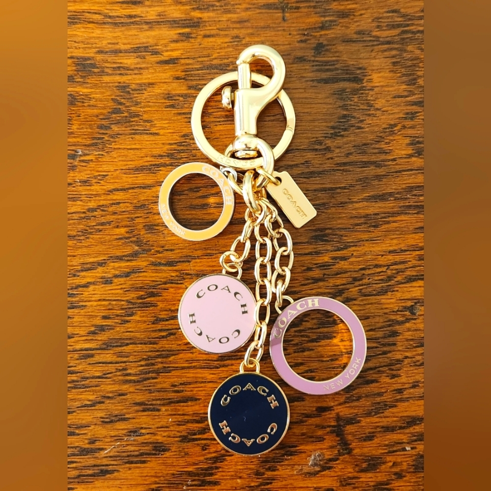 Coach Gold and Multicolor Keychain